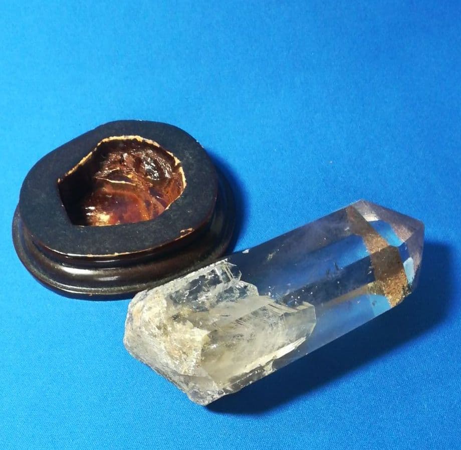 天然石　水晶原石　水晶ポイント　台座付き