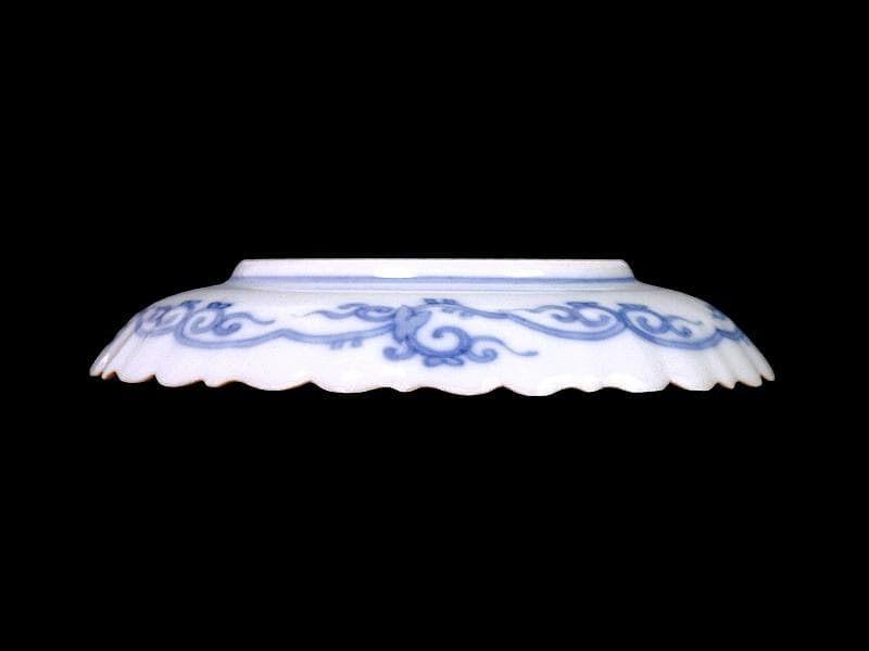 大聖寺伊万里　色絵　芥子の花図　輪花　５寸皿　F345AS-fbtz