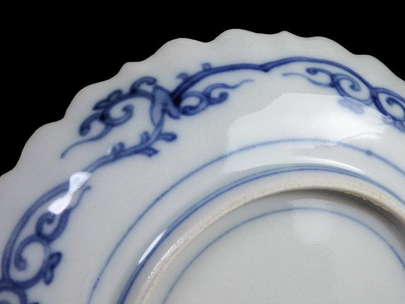 大聖寺伊万里　色絵　芥子の花図　輪花　５寸皿　F345AS-fbtz