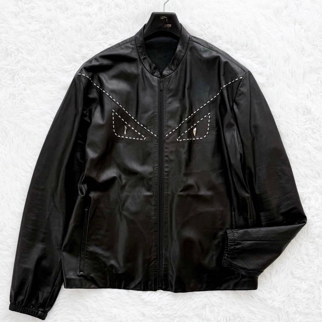 希少 FENDI バッグバグズ レザージャケット ライダース モンスター 52