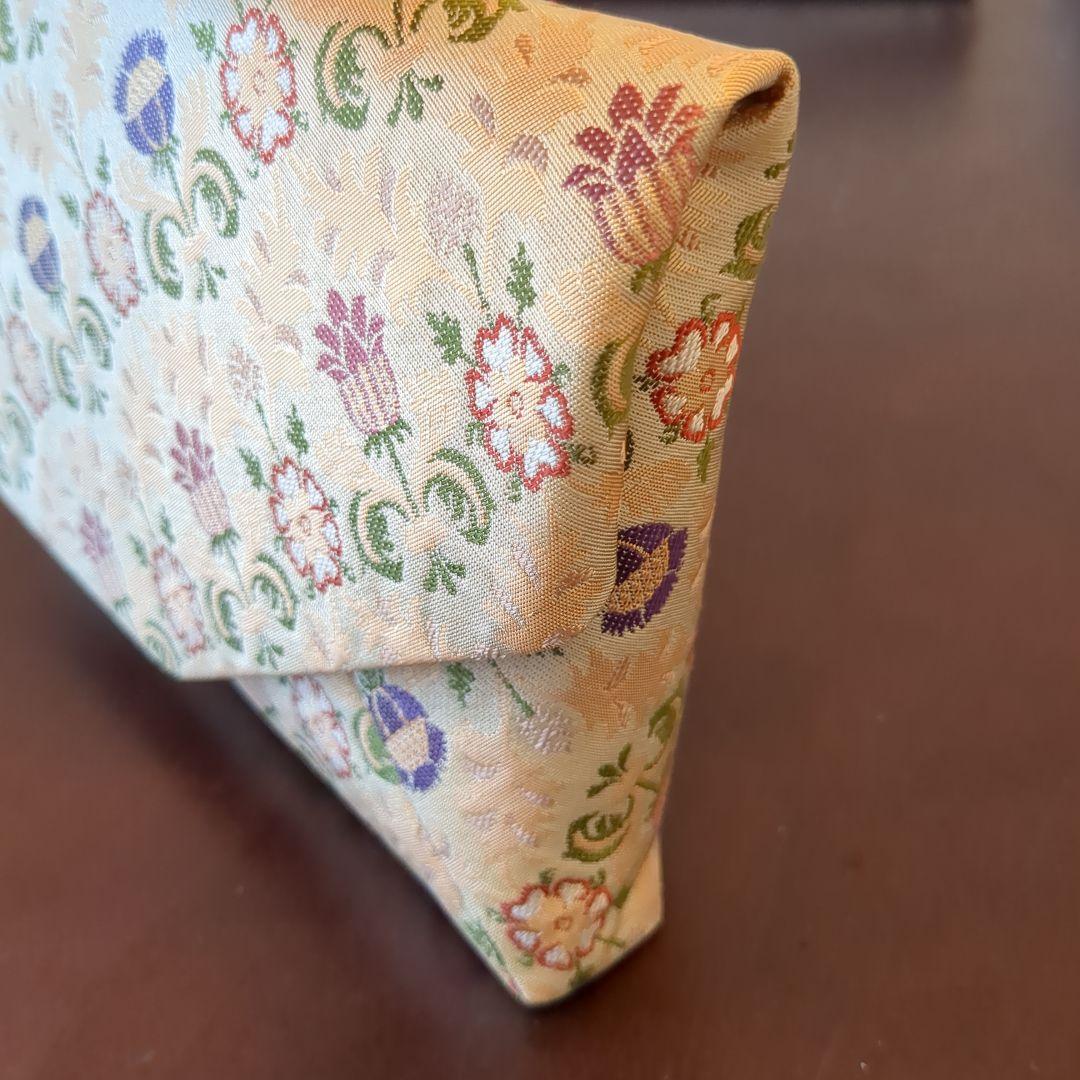 徳斎 未使用品 数寄屋袋 茶道具 金襴 葡萄牙錦 表·裏千家 和クラッチバッグ