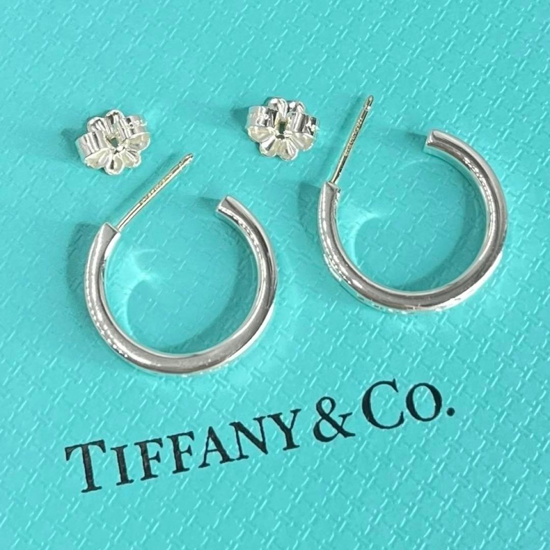 美品 Tiffany 1837 フープ ピアス シルバー925 ティファニー