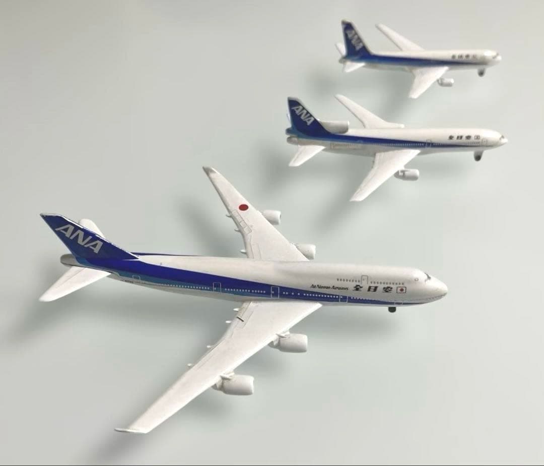 ANA ドイツ製金属BOEING 2機種+ロッキードL-1011ミニチュアモデル