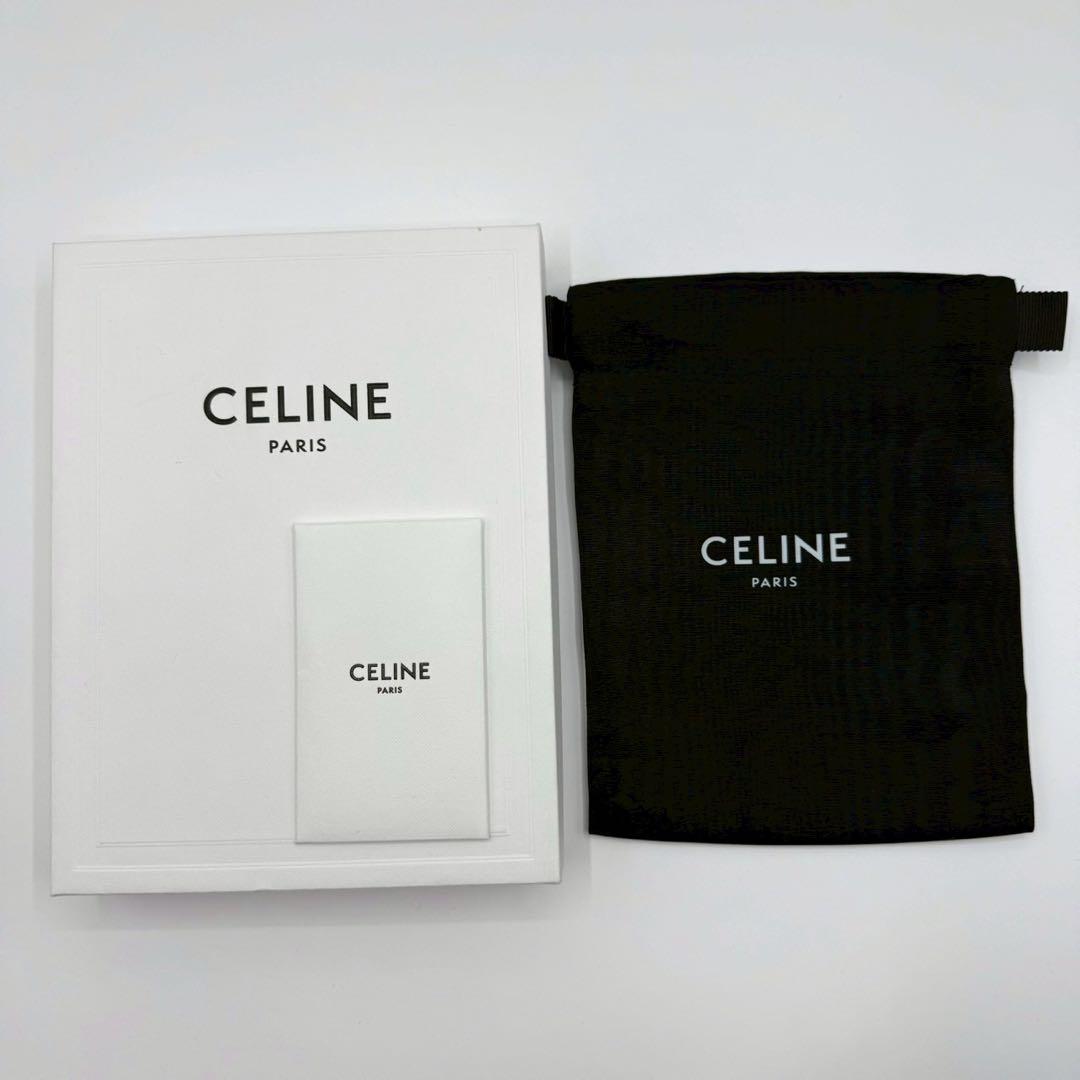 【美品✨現行】セリーヌ ミディアム ストラップウォレット 黒 レザー 箱 保存袋