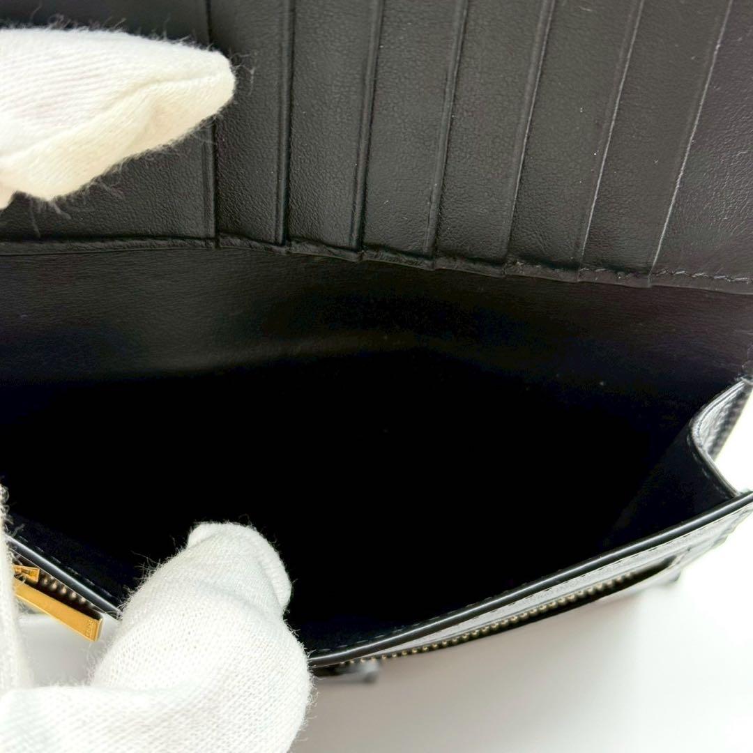 【美品✨現行】セリーヌ ミディアム ストラップウォレット 黒 レザー 箱 保存袋