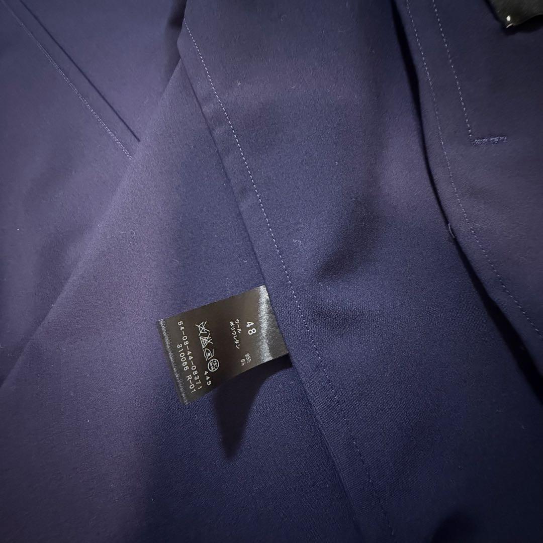 極美品TOMORROWLAND ジャケット　ネイビー　48 フード付き　ウール