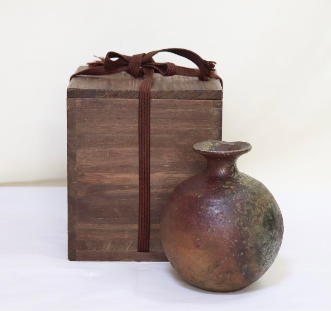 江戸　古備前焼　徳利　アンティーク　木箱付0105