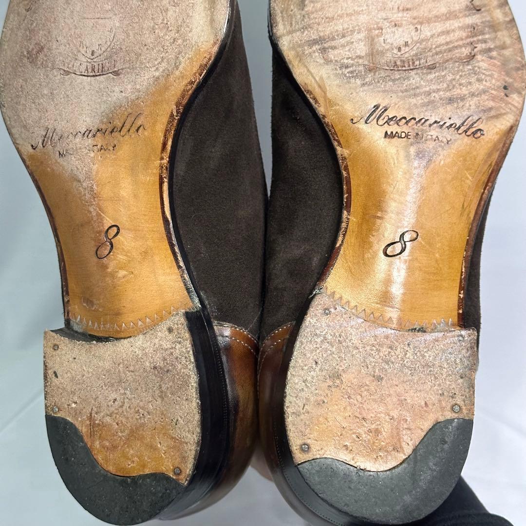 メッカリエロ☆レザーシューズ☆メンズ☆パティーヌレザー☆ブラウン☆188