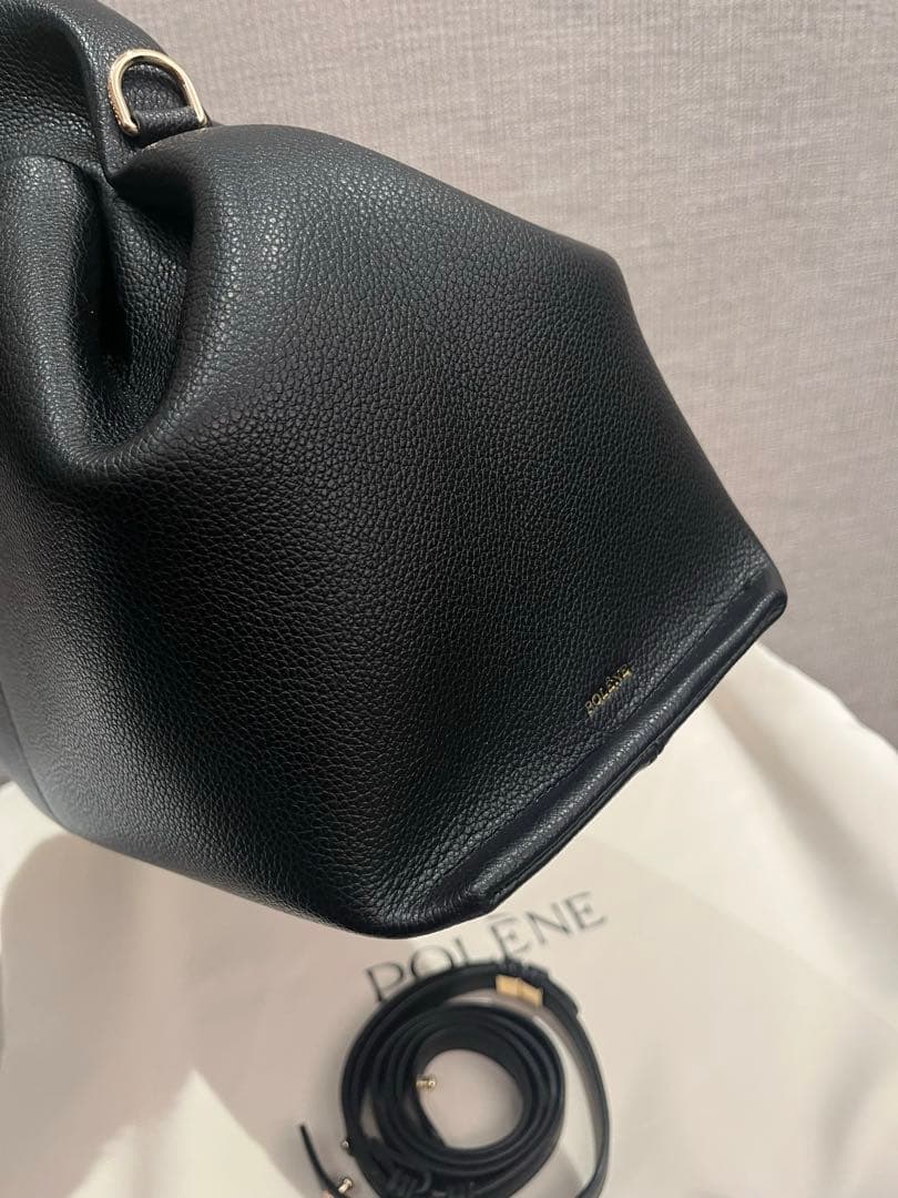 POLENE 黒 ショルダーバッグ Cyme 大 ラージサイズ