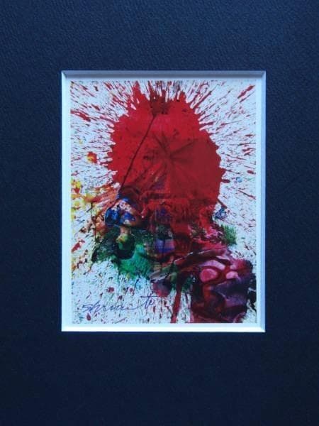 嶋本昭三、赤、希少画集画、新品高級額装付