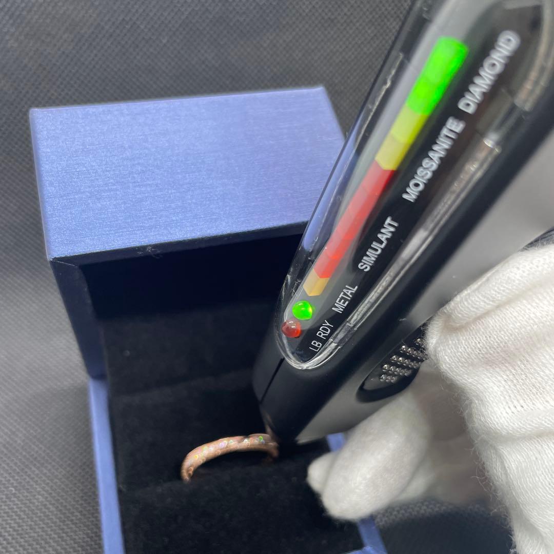 【14.2号】モアサナイト ツイスト フルエタニティ リング　ピンクG