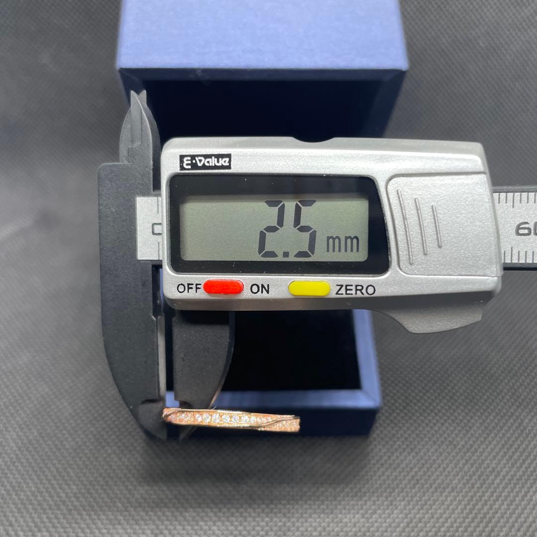 【14.2号】モアサナイト ツイスト フルエタニティ リング　ピンクG