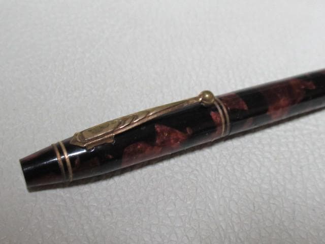 1920年代米国製◆パーカー『PARKETTE』黒とえんじマーブル模様 ペンシル