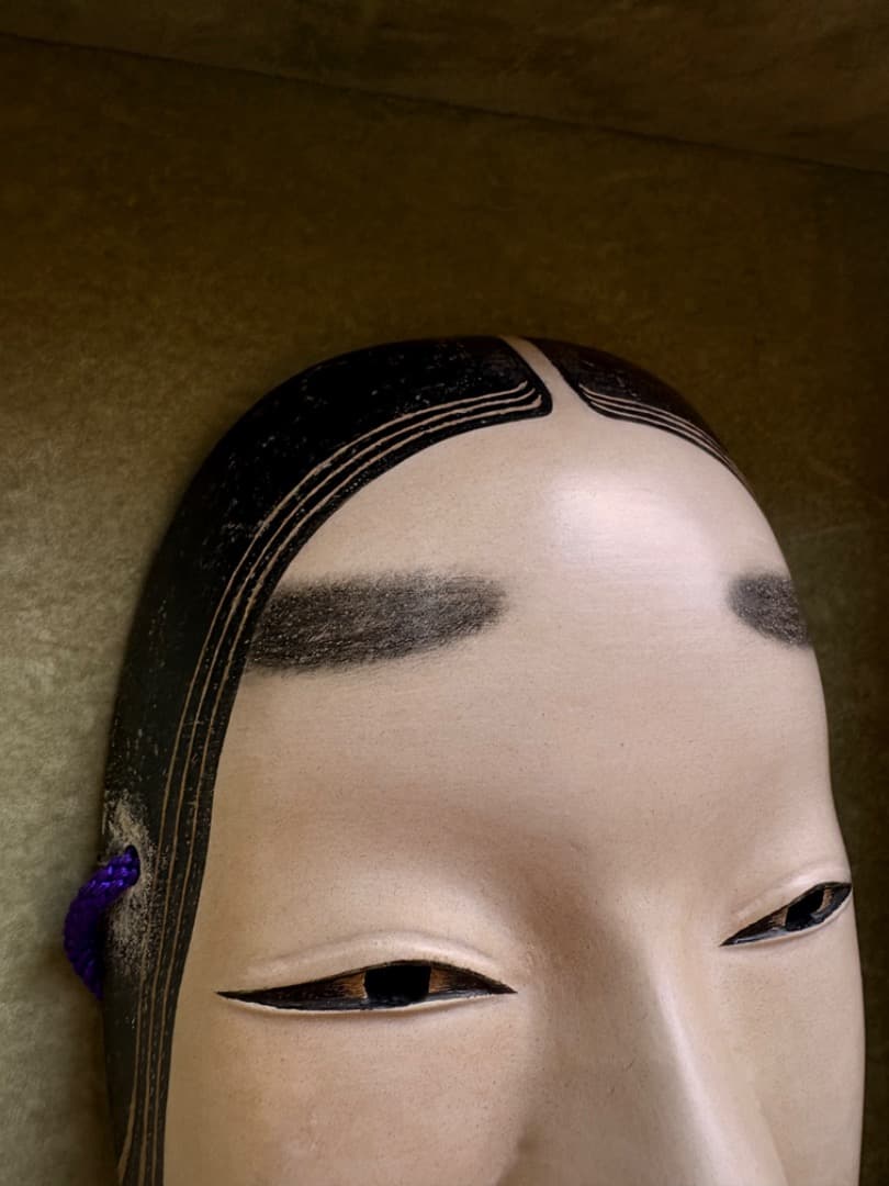 能面　工芸品　額入り　『陽春』　お面　女系　村雨?　f922