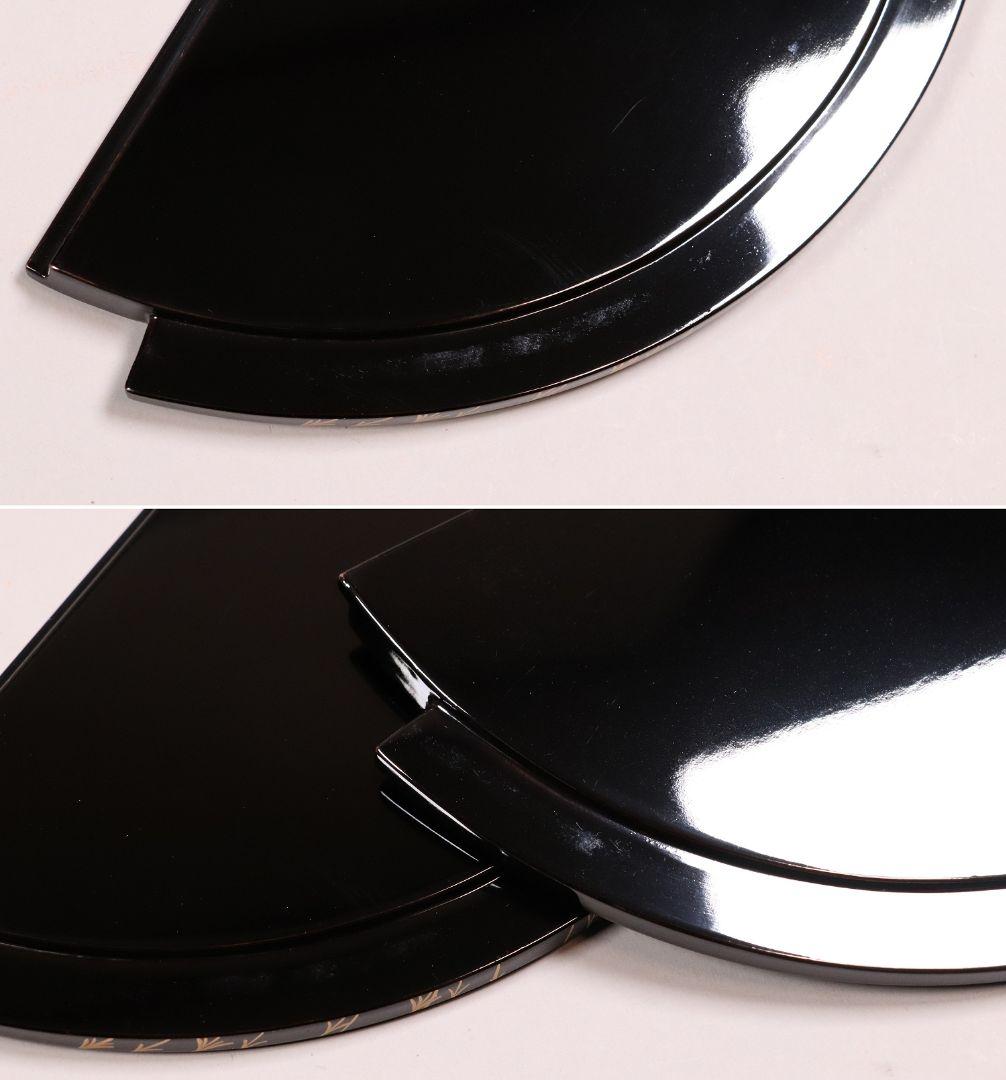 茶道具 輪島塗 若島孝雄 柳 金蒔絵 手桶 水指 共箱 黒塗 木製【MA187】