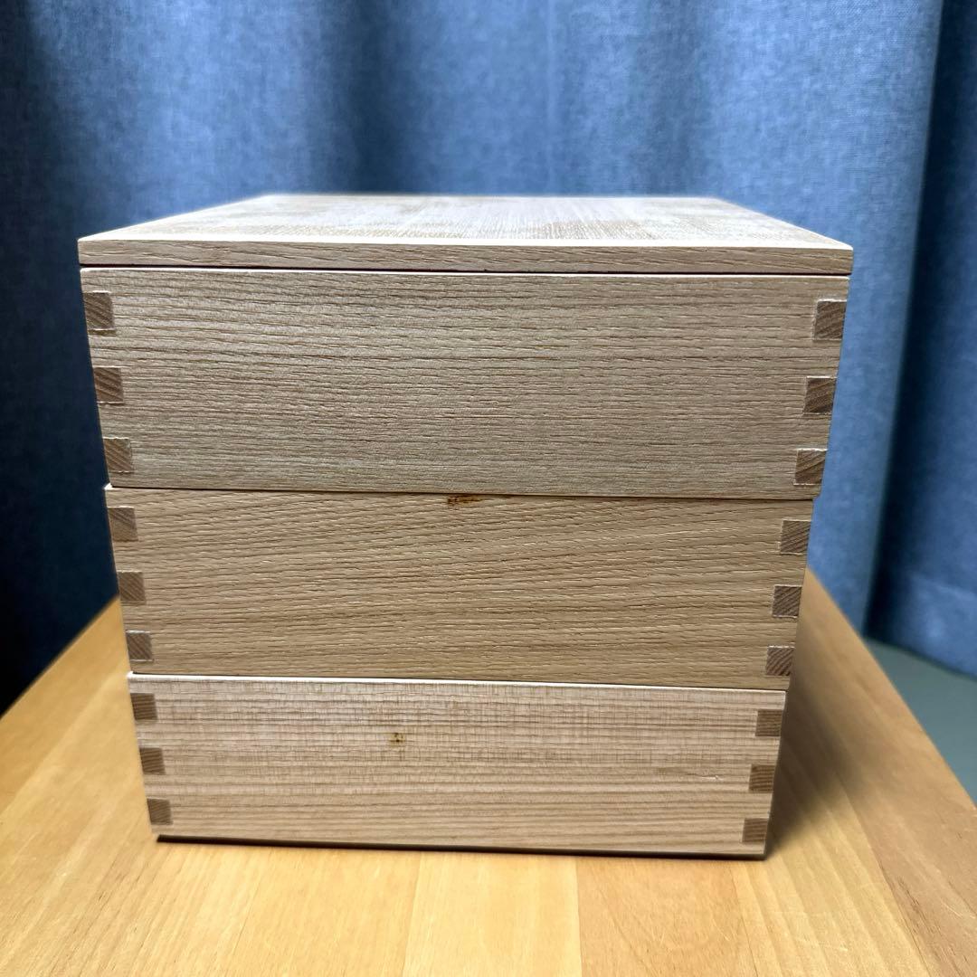 松屋漆器店白木三段重(仕切り無し)