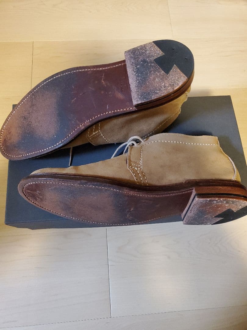 美品　ALDEN 1494 　スエードアンラインドチャッカ　9D ベージュ