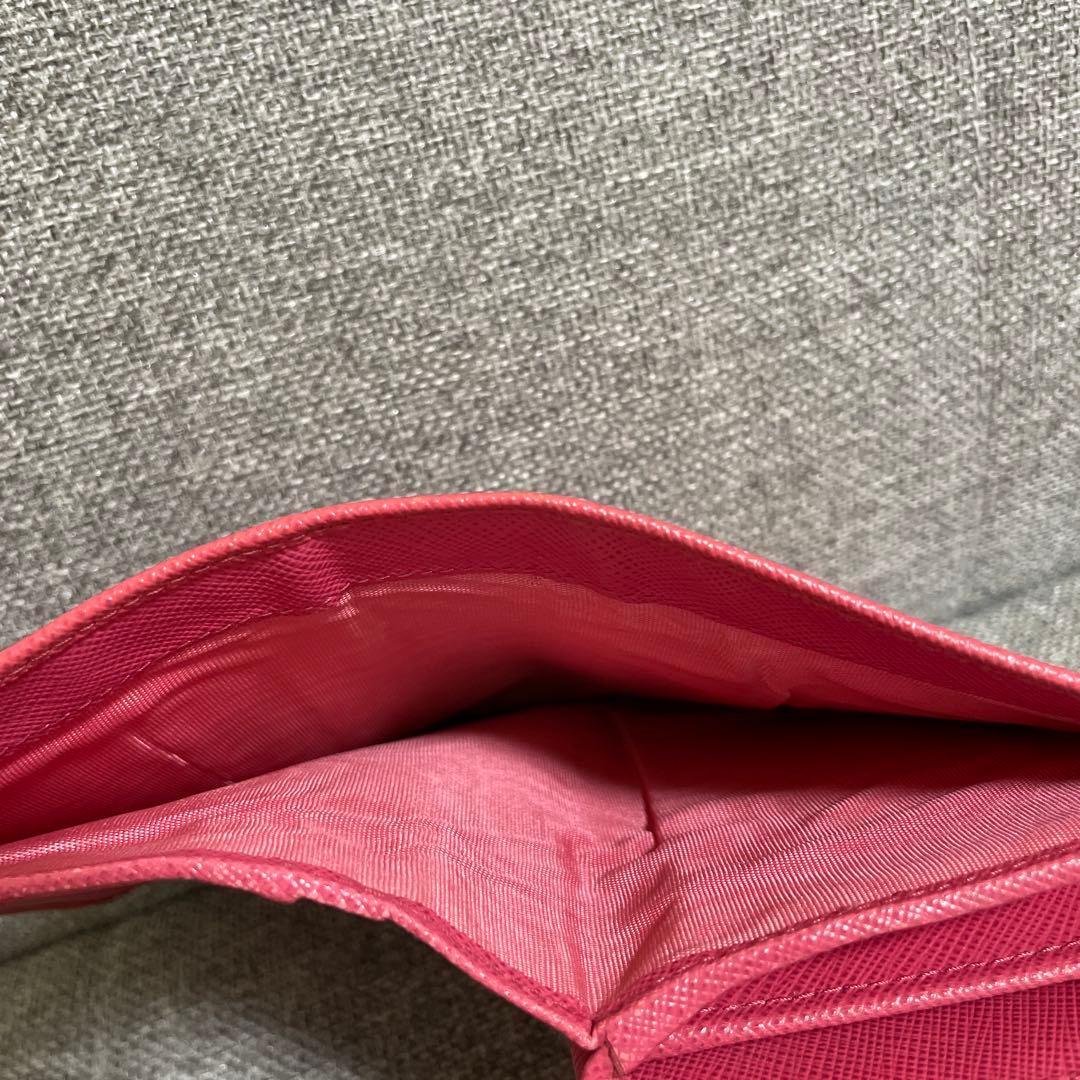 PRADA プラダ 二つ折り財布 マルチカラー ピンク