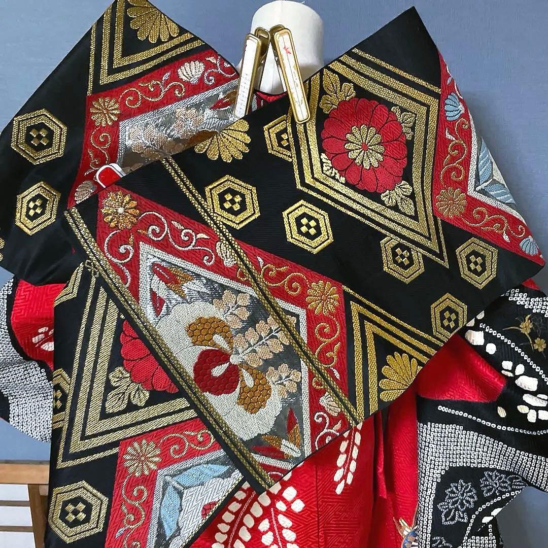 振袖フルセット　染分け　手絞り　手刺繍　成人式振袖　振袖　裄丈67