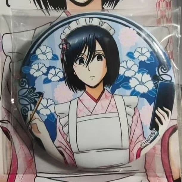 進撃の巨人　スイパラ　缶バッジ　ミカサ