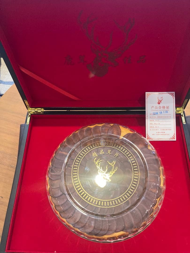 中国産 鹿茸スライス 40g 未開封 ギフト箱（観賞・コレクション用）