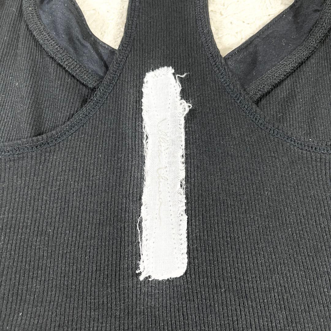 alice auaa アリスアウアア ショート丈 タンクトップ Y2K ブラック