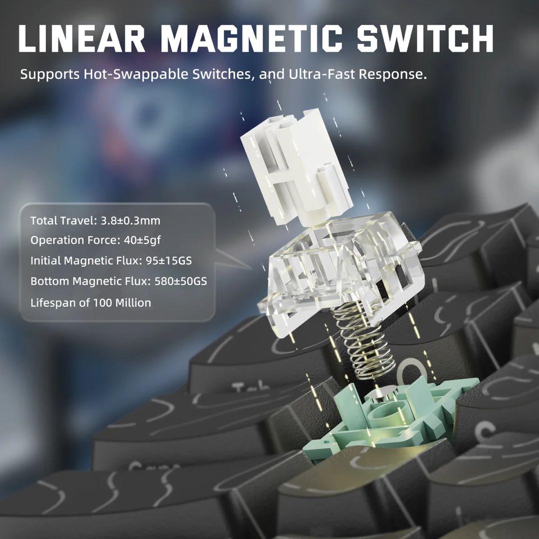 ATTACK SHARK X68PROHE ラピッドトリガー 磁気スイッチ 黒