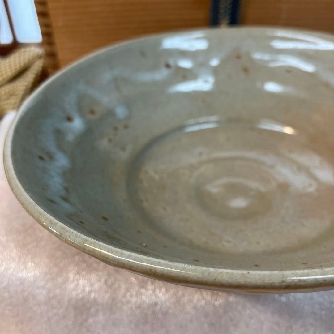 茶道具　茶碗　平茶碗　作者不明　仕覆付　共箱　夜寒焼と推定　S1016CW