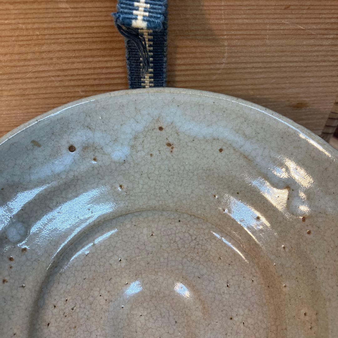 茶道具　茶碗　平茶碗　作者不明　仕覆付　共箱　夜寒焼と推定　S1016CW