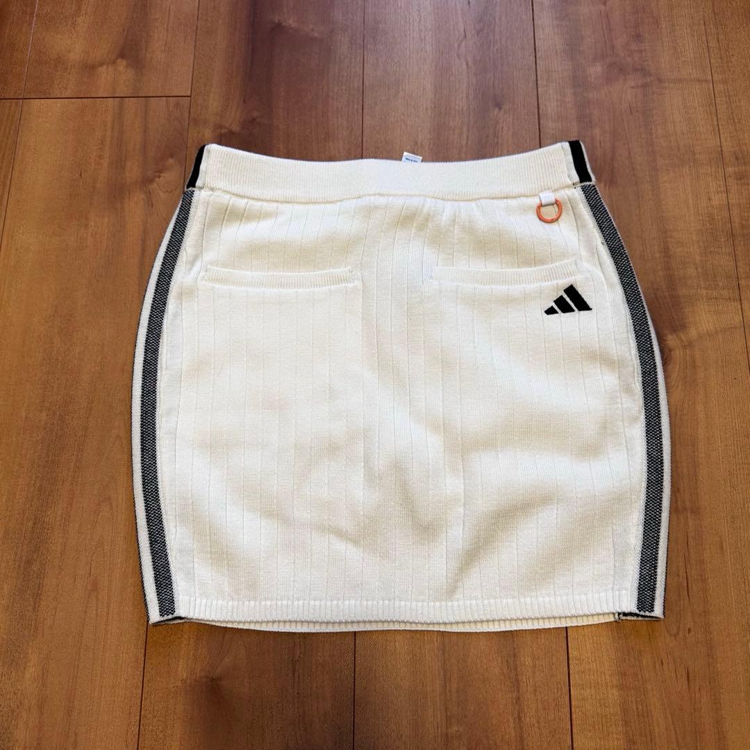 ウール混　長袖セーター　リブニット　スカート　セットアップ　春秋冬