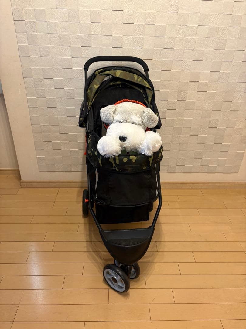 ペットカート メッシュカバー付き　ペットバギー　迷彩柄　犬　三輪バギー