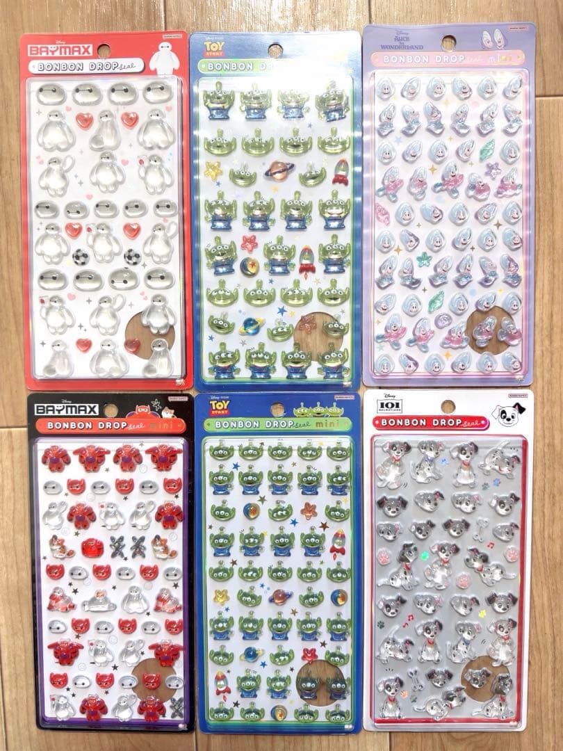 新品♡正規品♡ディズニー ボンボンドロップシール 6枚セット♡おまけ付き♡