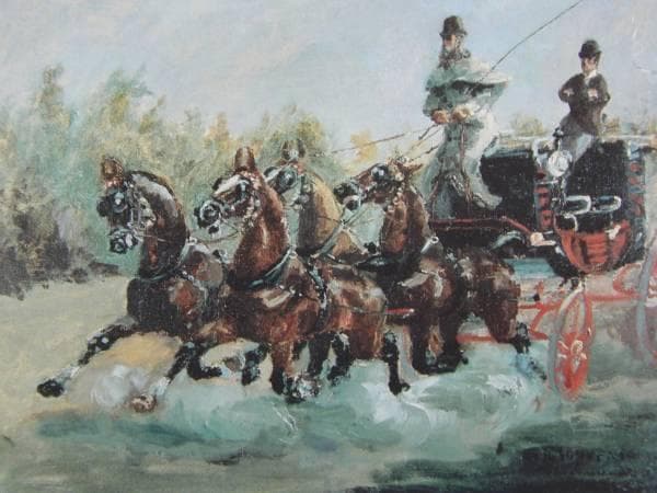 ロートレック、四頭立て馬車を駆る、希少画集画、状態良好、新品高級額装付