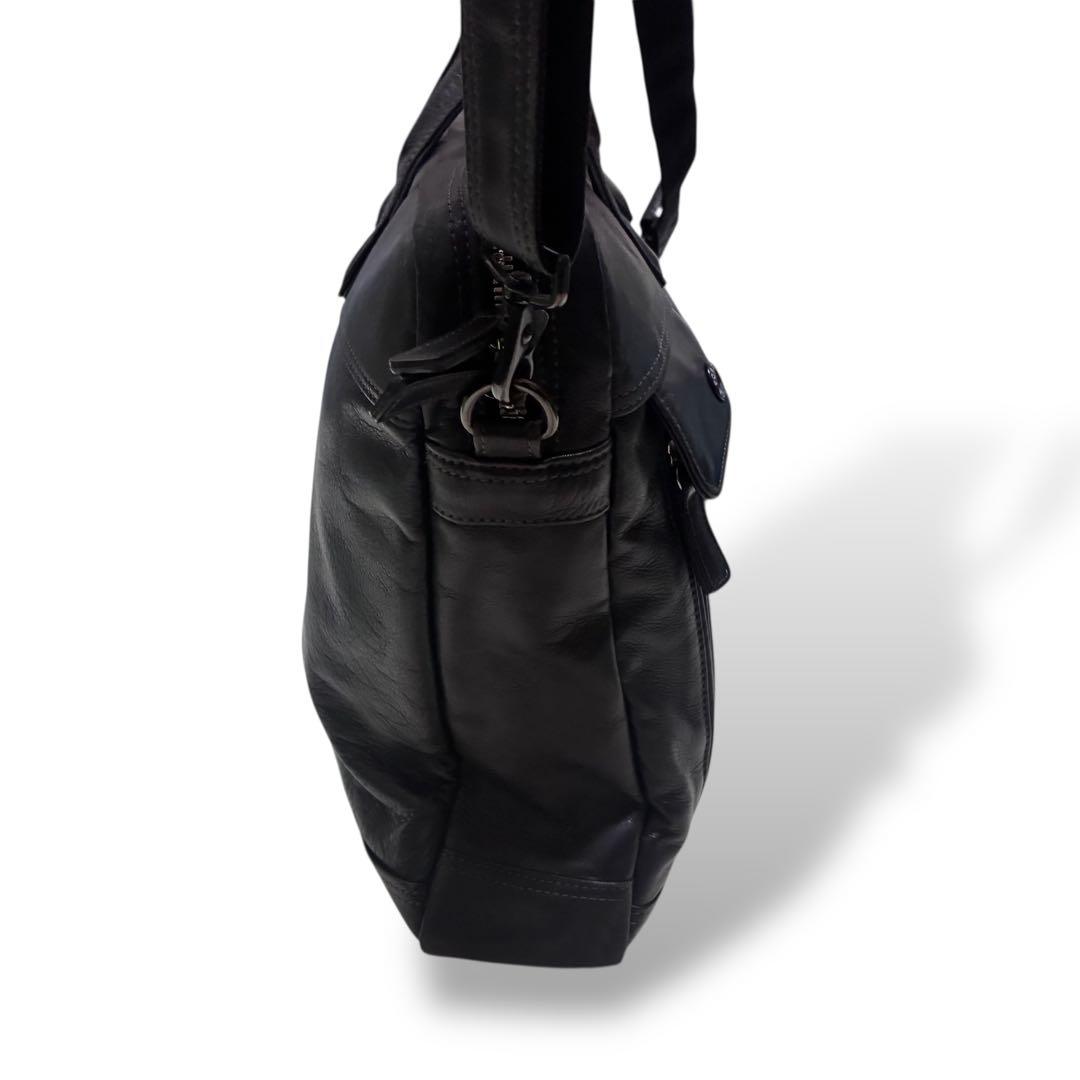 極美品　ポーター　タウゼン　2way ビジネスバッグ　ブラック　オールレザー　黒