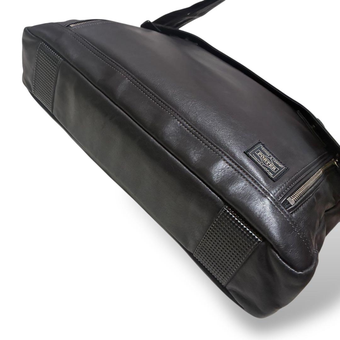 極美品　ポーター　タウゼン　2way ビジネスバッグ　ブラック　オールレザー　黒