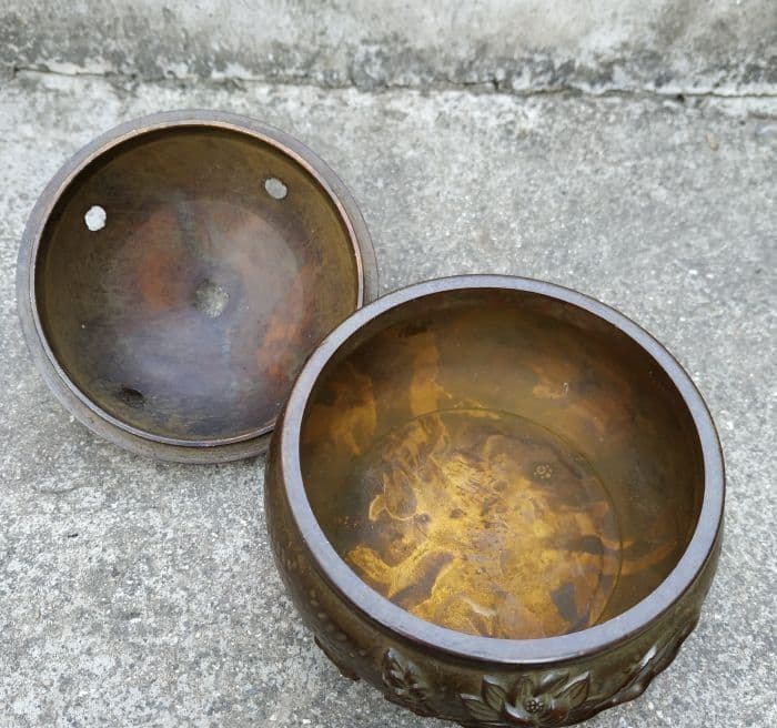 銅器 香炉 蓮花香炉 茶道具 香道具 室内薫香炉 装飾品 工芸品 置物