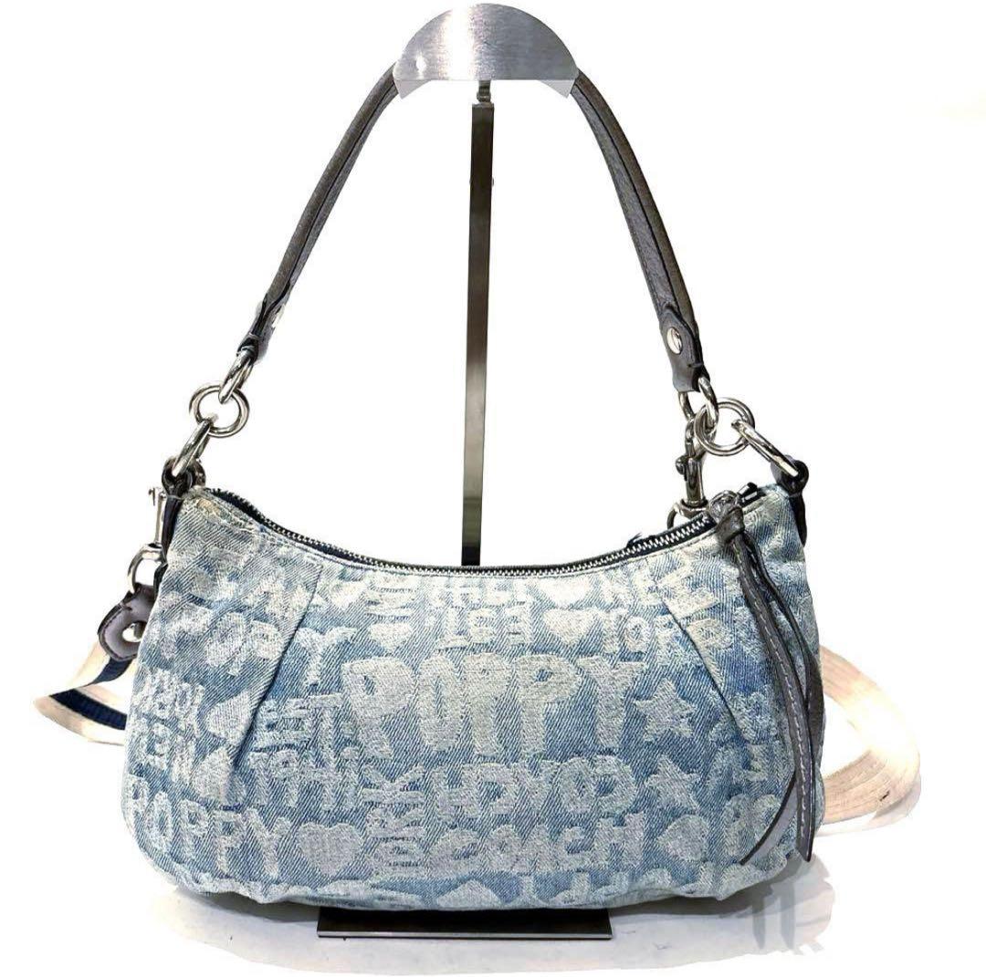 COACH コーチ ポピー デニム ワンショルダー ポーチ 肩掛け 2WAY