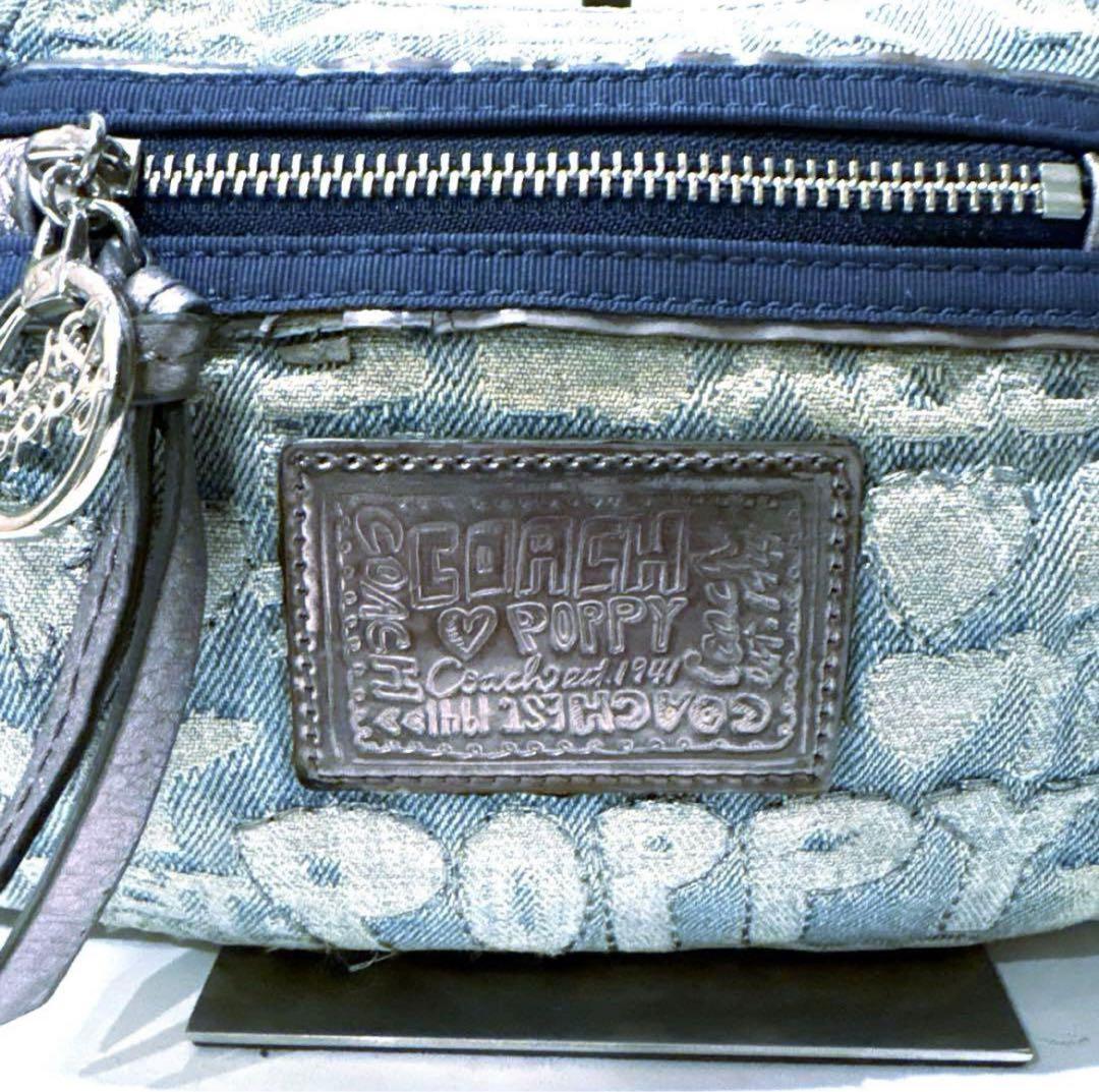 COACH コーチ ポピー デニム ワンショルダー ポーチ 肩掛け 2WAY