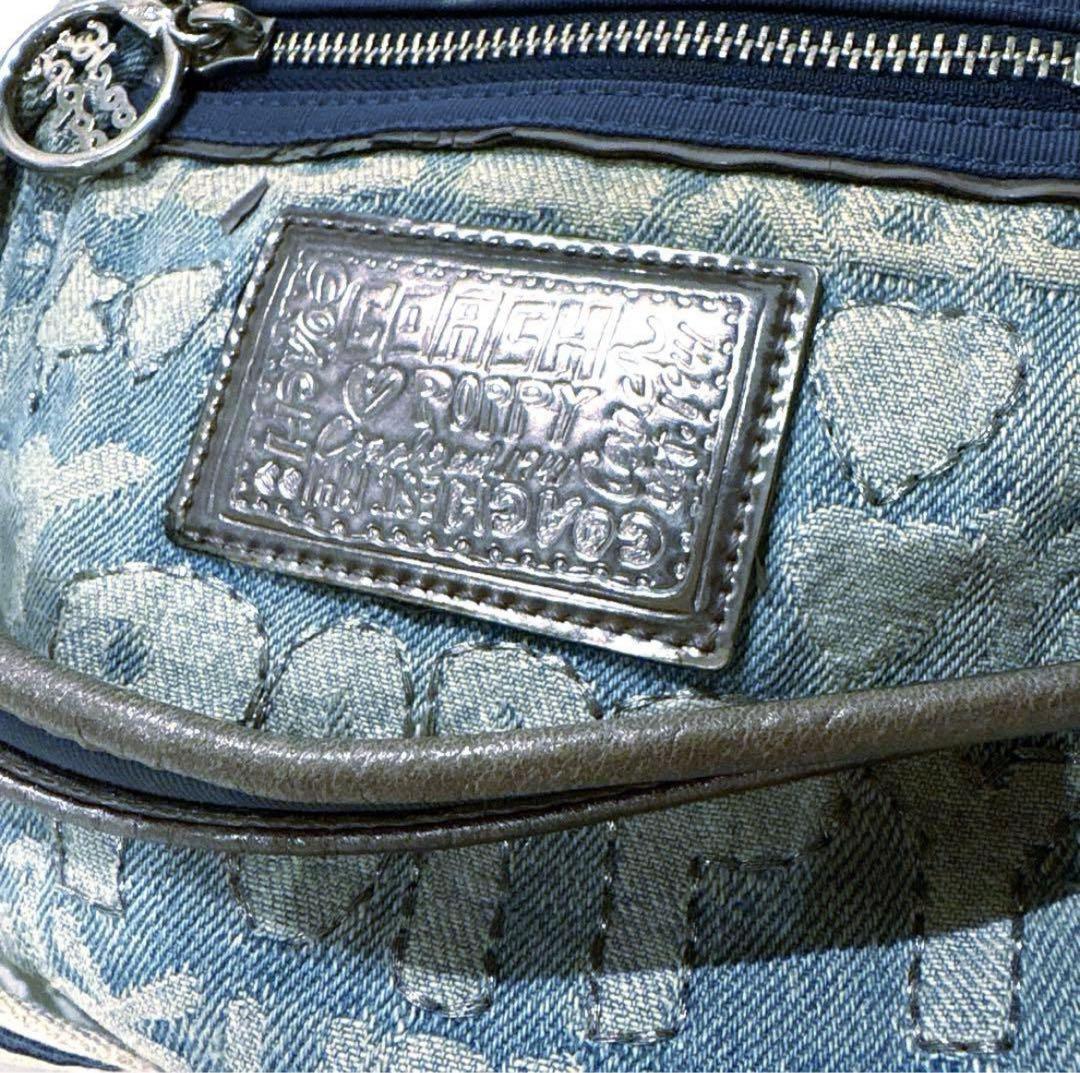 COACH コーチ ポピー デニム ワンショルダー ポーチ 肩掛け 2WAY