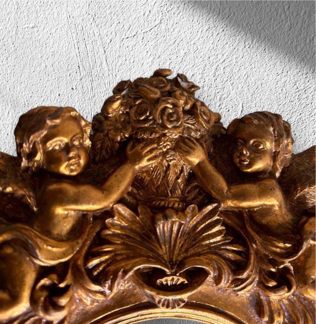 早い者勝ち価格♪　アンティーク　ウォールミラー　小ぶり　鏡　ミラー　デコラティブ