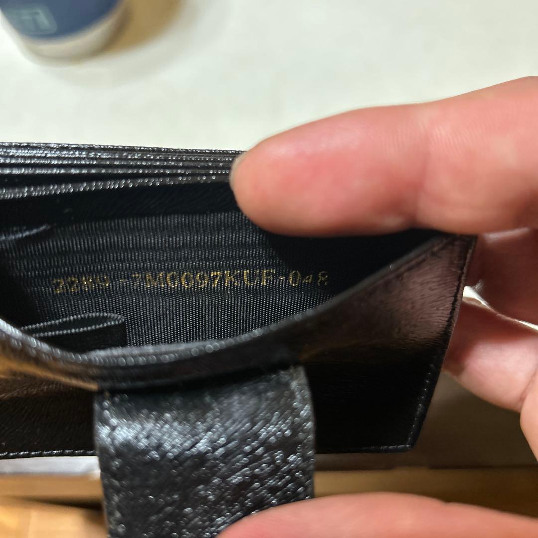 FENDI 黒 レザー カード パスケース