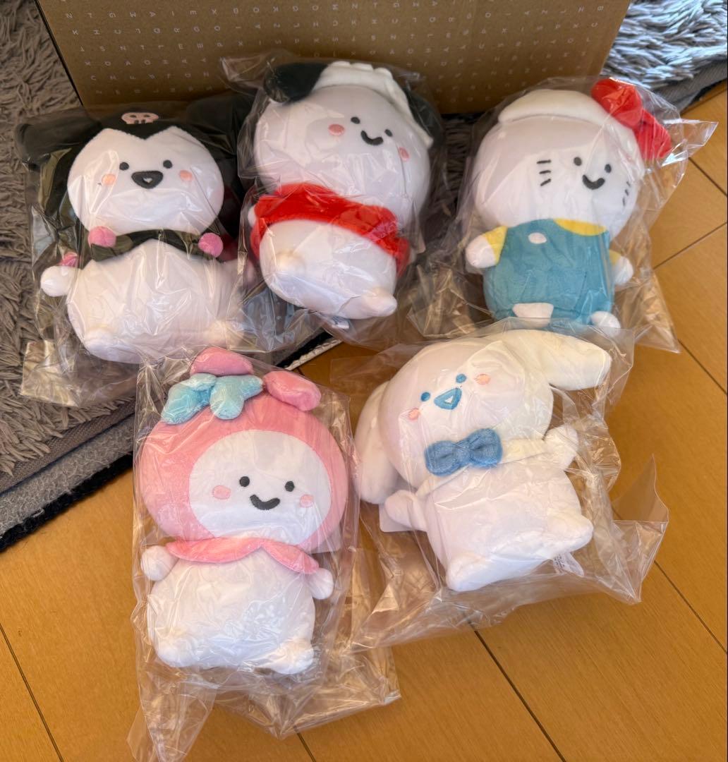 お文具といっしょ×サンリオキャラクターズ　ぬいぐるみ5体セット