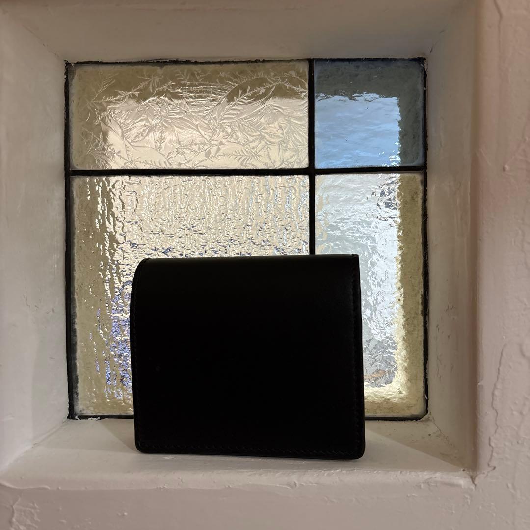 バーバリーBURBERRY　コンパクト財布 　バーバリーチェック　ブラックレザー