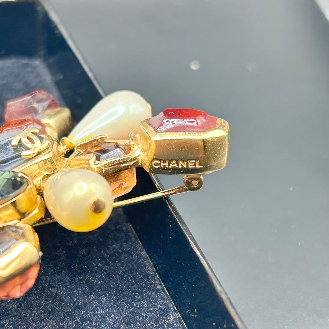 【激レア】シャネル ブローチ グリポア ゴールド ココ ビジュー カラーストーン