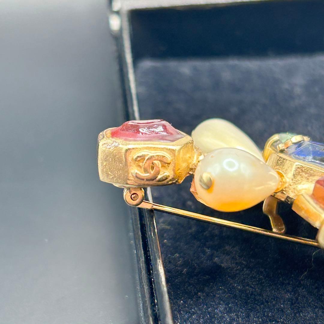 【激レア】シャネル ブローチ グリポア ゴールド ココ ビジュー カラーストーン