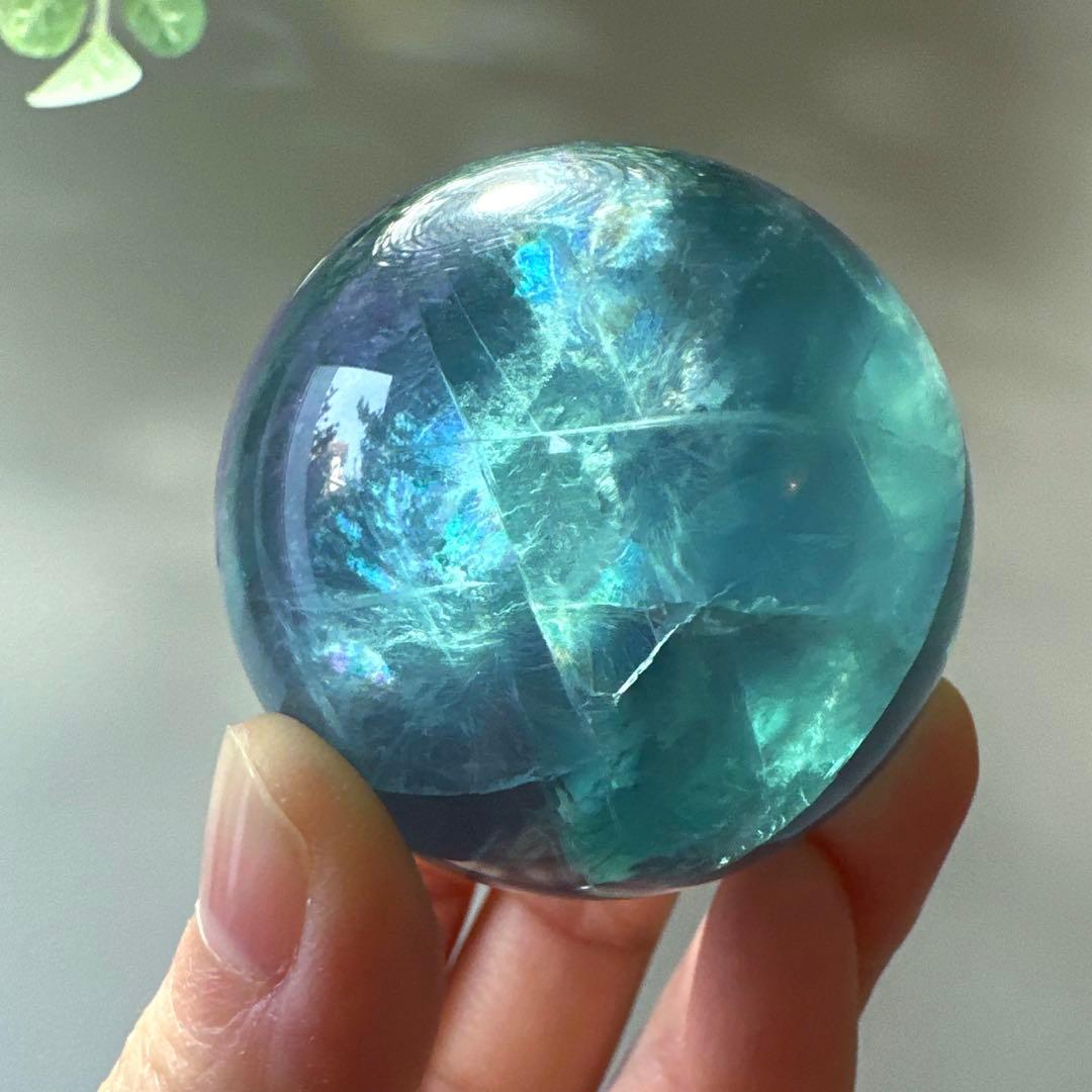 人*析様 フローライト　スフィア　4.9㎝　200.6 ブルーフローライト　透明