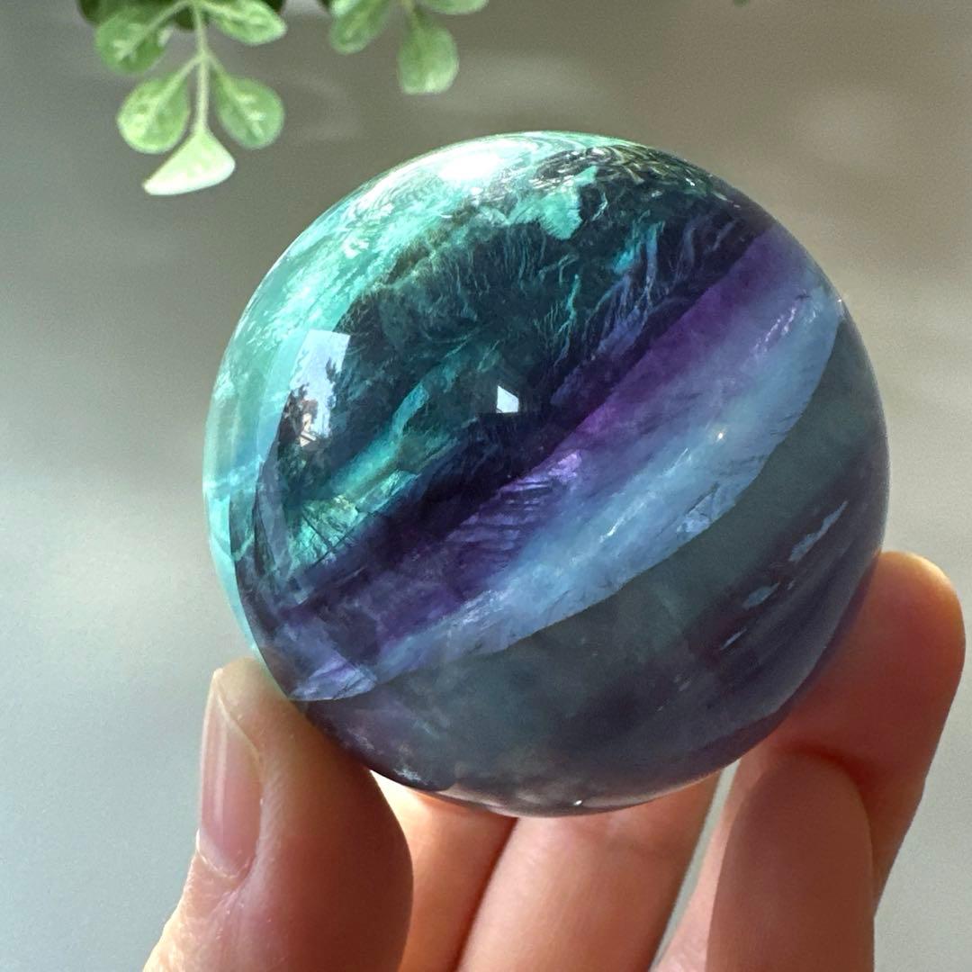 人*析様 フローライト　スフィア　4.9㎝　200.6 ブルーフローライト　透明