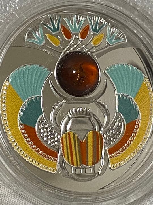 2022　ニウエ　スカラベ　琥珀　600個限定　銀貨　