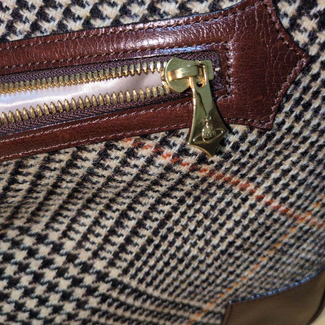 【美品】ヴィヴィアンウエストウッド千鳥格子柄ハンドバッグ