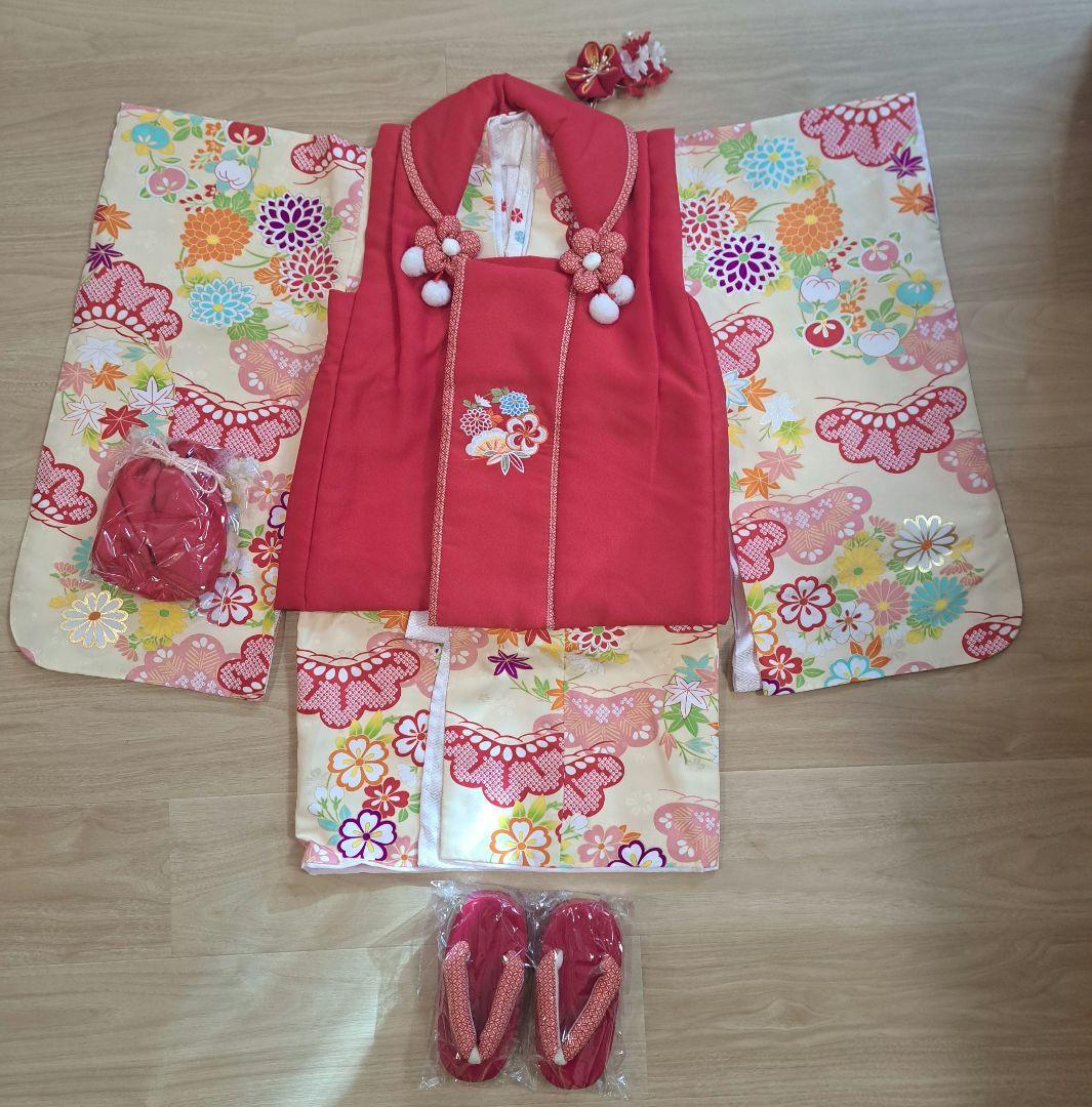 【美品】着用１度のみ　七五三 着物 被布 フルセット 女の子 3歳 小町kids